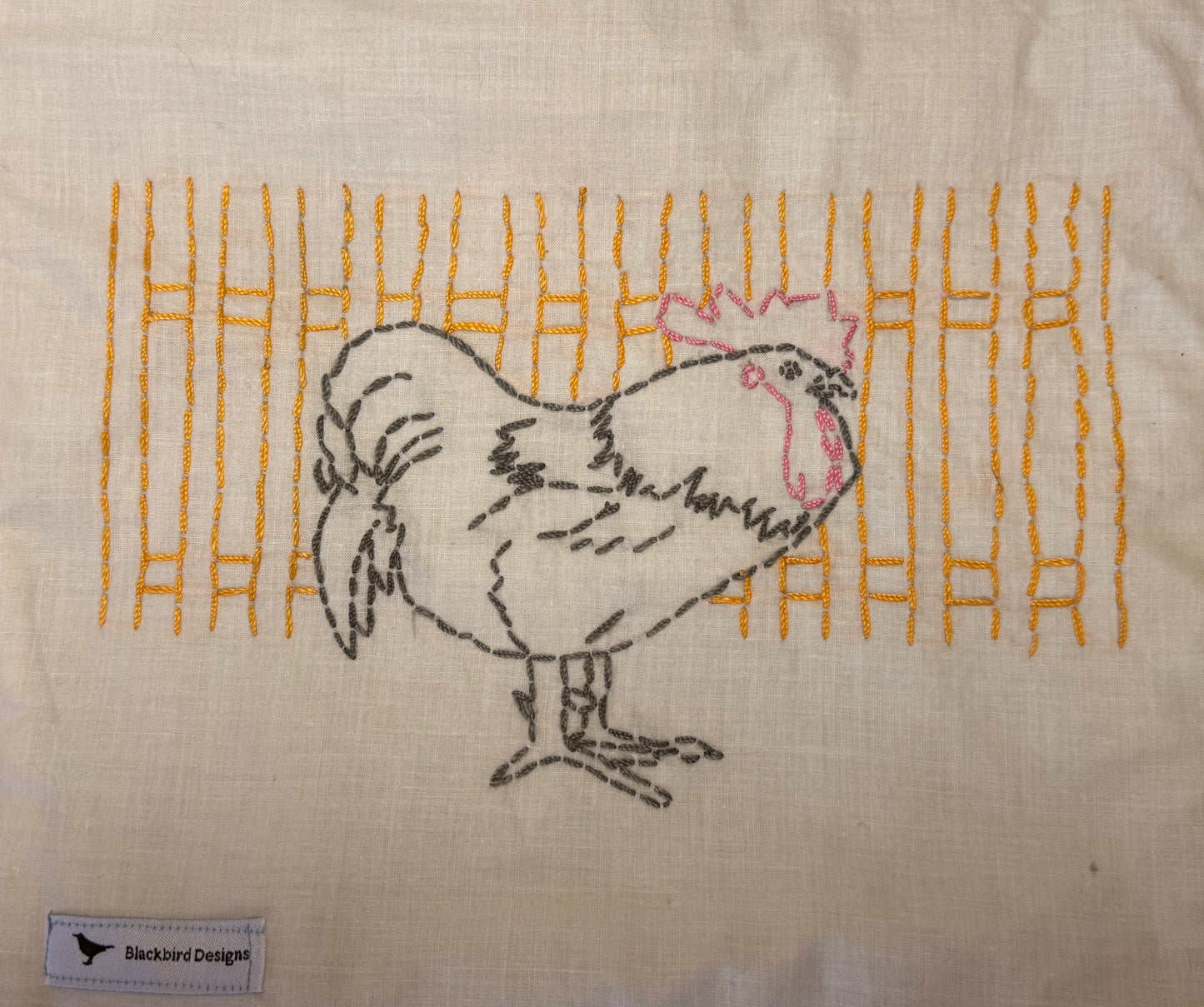 Rooster Market Tote — Embroidered Reclaimed Quilt