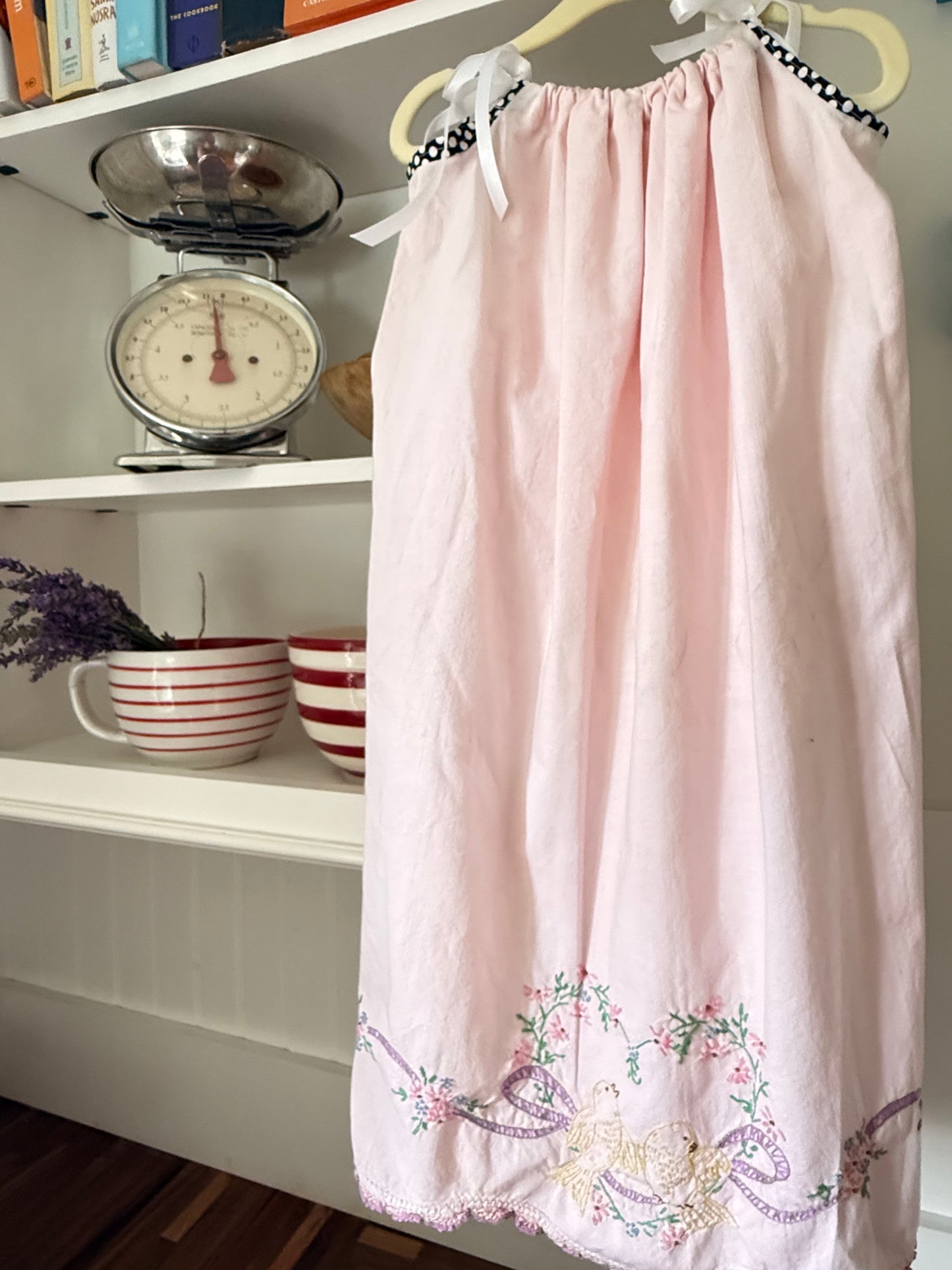 Pink Vintage Embroidered Pillowcase Dress