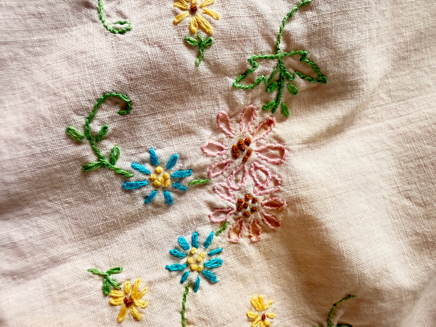 Light Pink Vintage Embroidered Pillowcase Dress